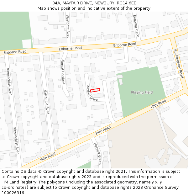 34A, MAYFAIR DRIVE, NEWBURY, RG14 6EE: Location map and indicative extent of plot