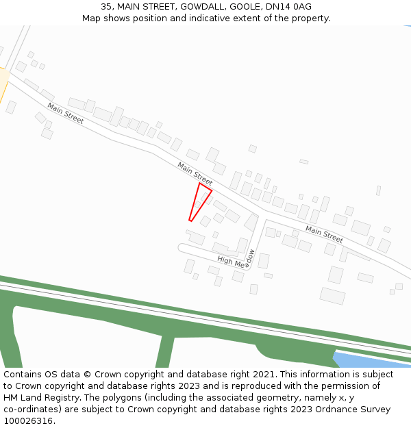 35, MAIN STREET, GOWDALL, GOOLE, DN14 0AG: Location map and indicative extent of plot