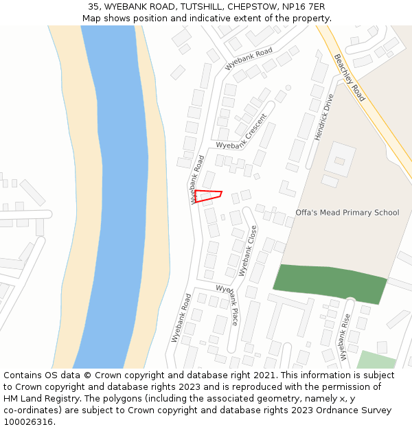 35, WYEBANK ROAD, TUTSHILL, CHEPSTOW, NP16 7ER: Location map and indicative extent of plot