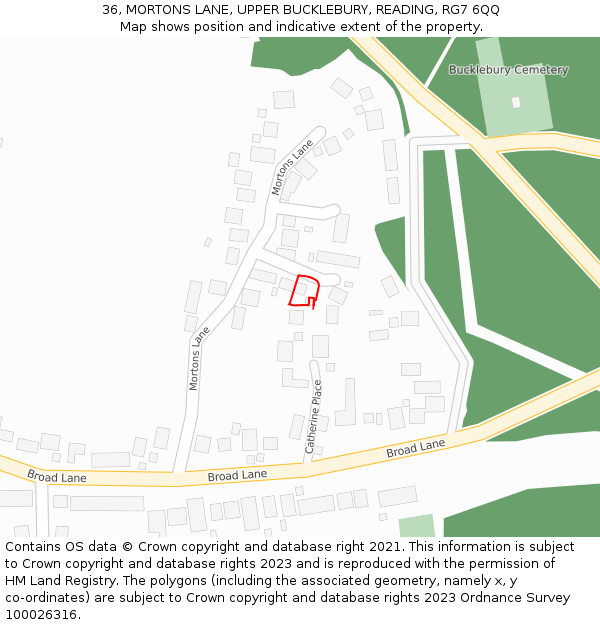 36, MORTONS LANE, UPPER BUCKLEBURY, READING, RG7 6QQ: Location map and indicative extent of plot