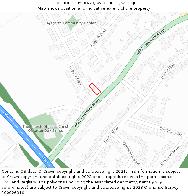 360, HORBURY ROAD, WAKEFIELD, WF2 8JH: Location map and indicative extent of plot