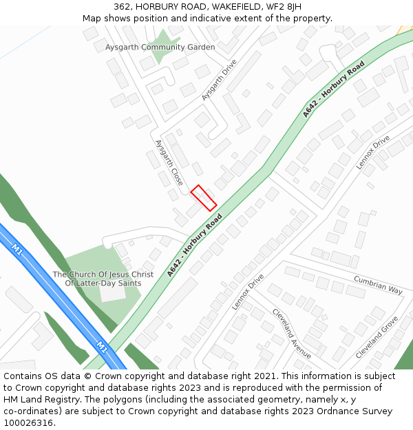 362, HORBURY ROAD, WAKEFIELD, WF2 8JH: Location map and indicative extent of plot