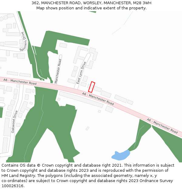 362, MANCHESTER ROAD, WORSLEY, MANCHESTER, M28 3WH: Location map and indicative extent of plot