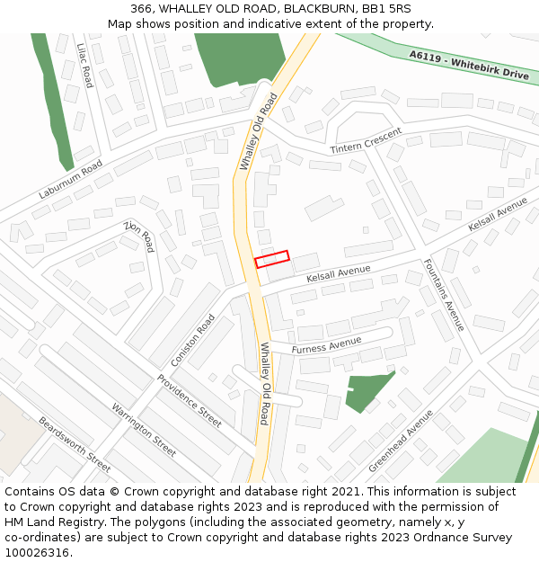 366, WHALLEY OLD ROAD, BLACKBURN, BB1 5RS: Location map and indicative extent of plot