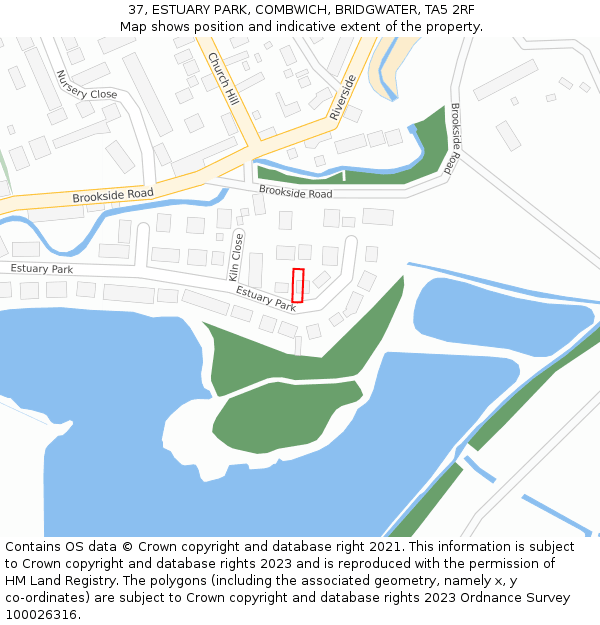 37, ESTUARY PARK, COMBWICH, BRIDGWATER, TA5 2RF: Location map and indicative extent of plot