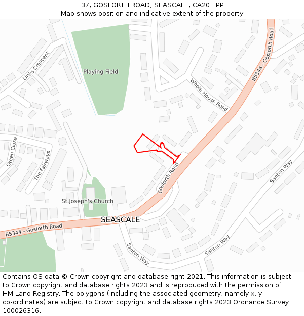 37, GOSFORTH ROAD, SEASCALE, CA20 1PP: Location map and indicative extent of plot