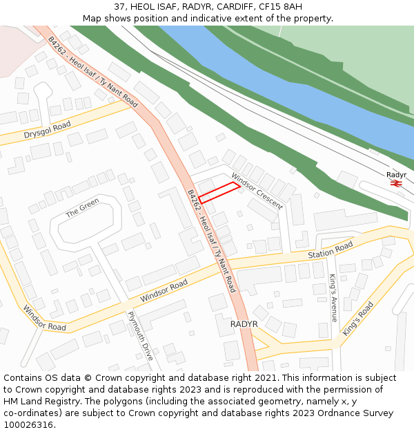 37, HEOL ISAF, RADYR, CARDIFF, CF15 8AH: Location map and indicative extent of plot