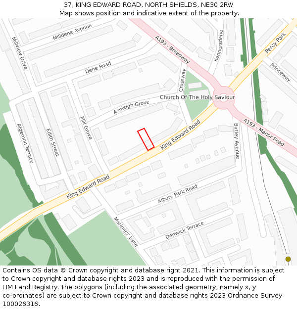 37, KING EDWARD ROAD, NORTH SHIELDS, NE30 2RW: Location map and indicative extent of plot