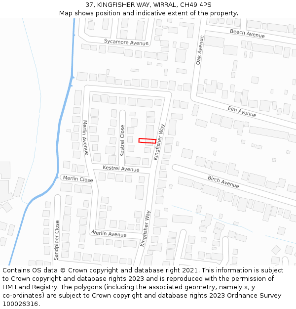 37, KINGFISHER WAY, WIRRAL, CH49 4PS: Location map and indicative extent of plot