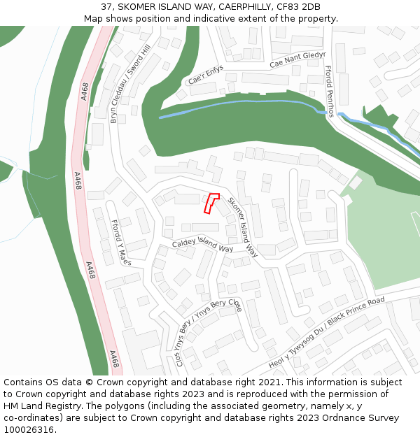 37, SKOMER ISLAND WAY, CAERPHILLY, CF83 2DB: Location map and indicative extent of plot