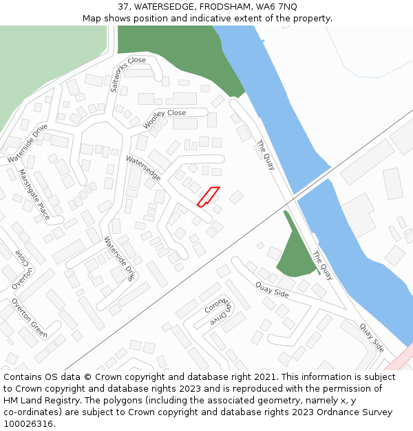 37, WATERSEDGE, FRODSHAM, WA6 7NQ: Location map and indicative extent of plot