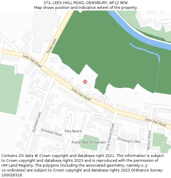 372, LEES HALL ROAD, DEWSBURY, WF12 9EW: Location map and indicative extent of plot