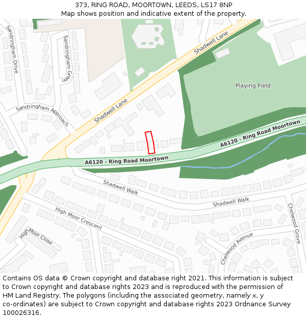 373, RING ROAD, MOORTOWN, LEEDS, LS17 8NP: Location map and indicative extent of plot