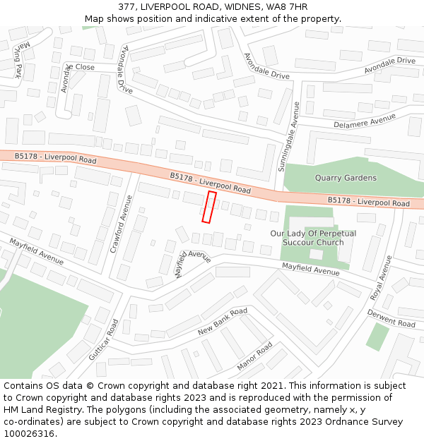 377, LIVERPOOL ROAD, WIDNES, WA8 7HR: Location map and indicative extent of plot