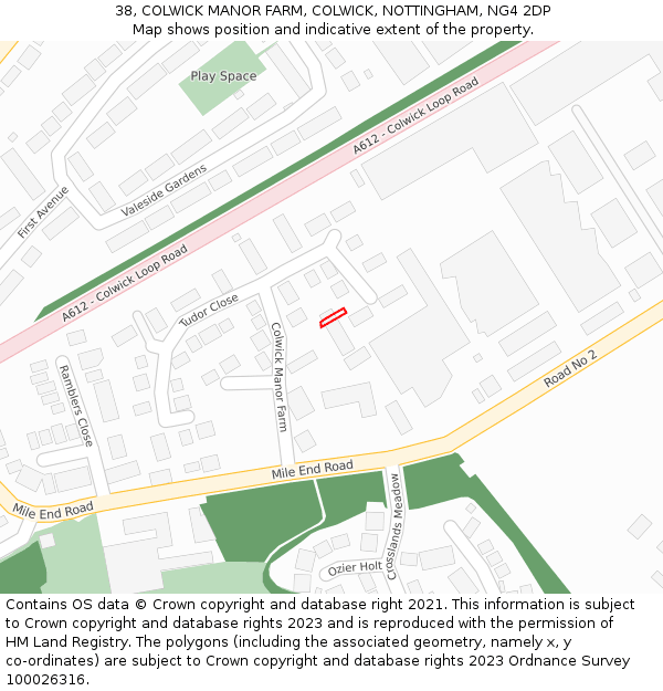 38, COLWICK MANOR FARM, COLWICK, NOTTINGHAM, NG4 2DP: Location map and indicative extent of plot