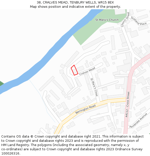 38, CRALVES MEAD, TENBURY WELLS, WR15 8EX: Location map and indicative extent of plot