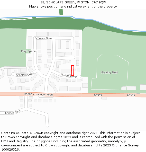 38, SCHOLARS GREEN, WIGTON, CA7 9QW: Location map and indicative extent of plot