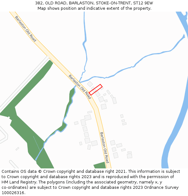 382, OLD ROAD, BARLASTON, STOKE-ON-TRENT, ST12 9EW: Location map and indicative extent of plot