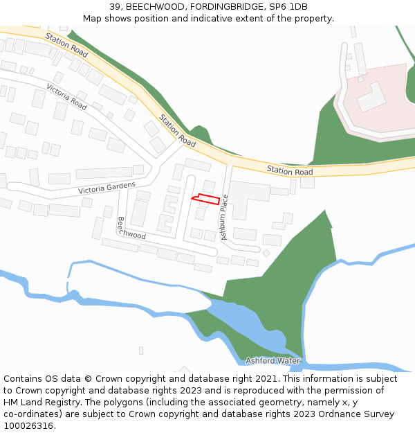 39, BEECHWOOD, FORDINGBRIDGE, SP6 1DB: Location map and indicative extent of plot