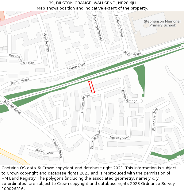 39, DILSTON GRANGE, WALLSEND, NE28 6JH: Location map and indicative extent of plot