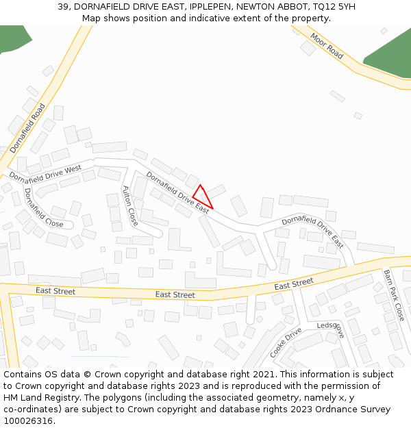 39, DORNAFIELD DRIVE EAST, IPPLEPEN, NEWTON ABBOT, TQ12 5YH: Location map and indicative extent of plot