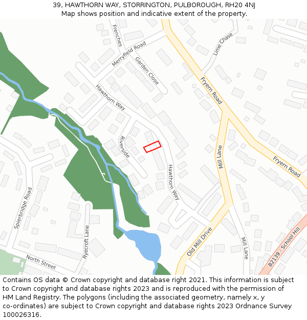 39, HAWTHORN WAY, STORRINGTON, PULBOROUGH, RH20 4NJ: Location map and indicative extent of plot