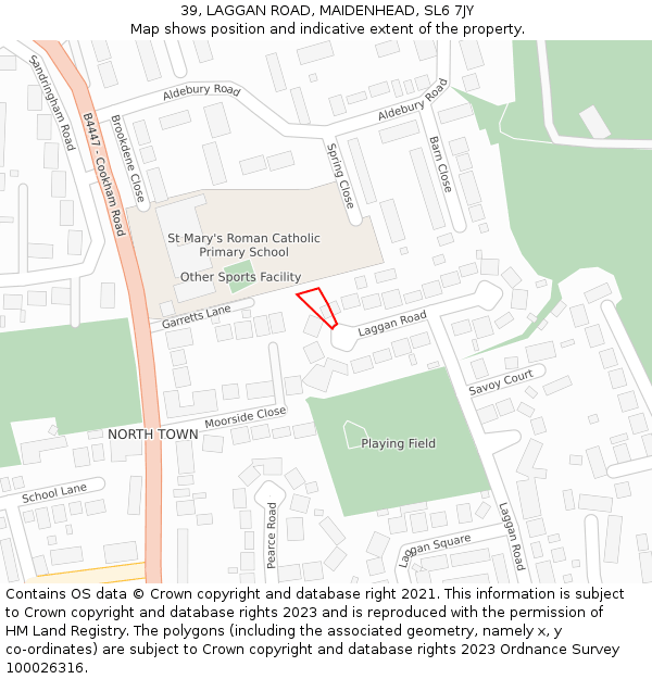 39, LAGGAN ROAD, MAIDENHEAD, SL6 7JY: Location map and indicative extent of plot