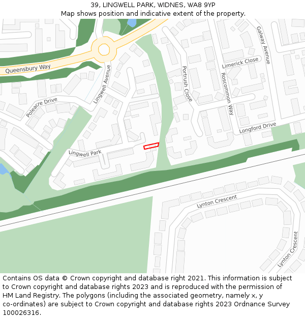 39, LINGWELL PARK, WIDNES, WA8 9YP: Location map and indicative extent of plot