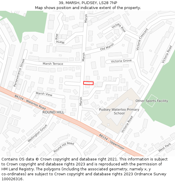 39, MARSH, PUDSEY, LS28 7NP: Location map and indicative extent of plot