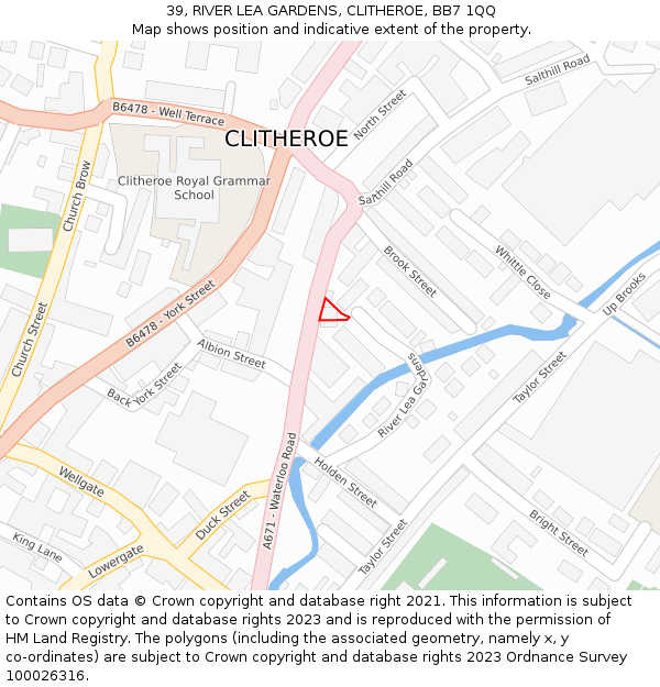 39, RIVER LEA GARDENS, CLITHEROE, BB7 1QQ: Location map and indicative extent of plot