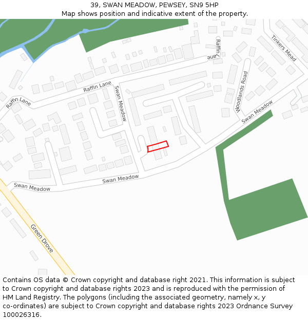 39, SWAN MEADOW, PEWSEY, SN9 5HP: Location map and indicative extent of plot