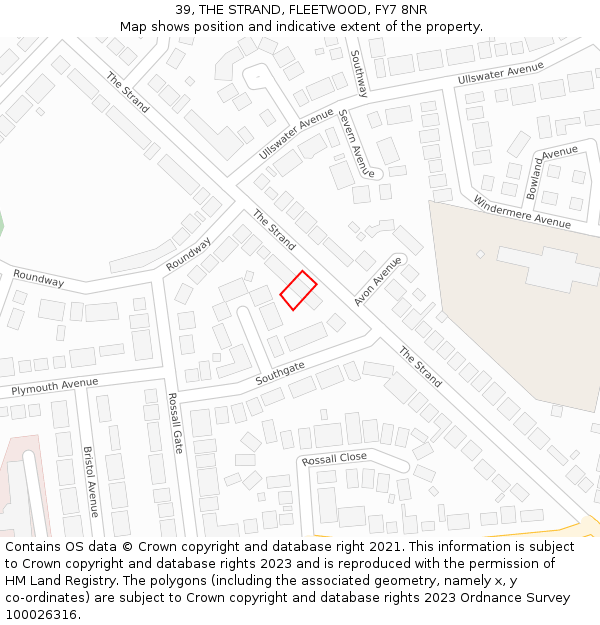 39, THE STRAND, FLEETWOOD, FY7 8NR: Location map and indicative extent of plot