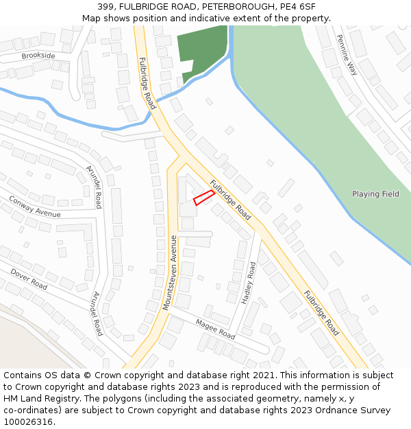 399, FULBRIDGE ROAD, PETERBOROUGH, PE4 6SF: Location map and indicative extent of plot