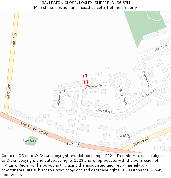 3A, LEATON CLOSE, LOXLEY, SHEFFIELD, S6 6RH: Location map and indicative extent of plot