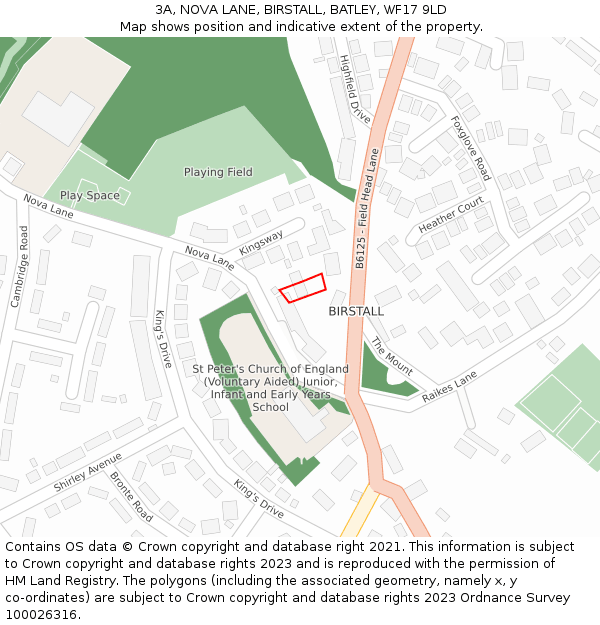 3A, NOVA LANE, BIRSTALL, BATLEY, WF17 9LD: Location map and indicative extent of plot