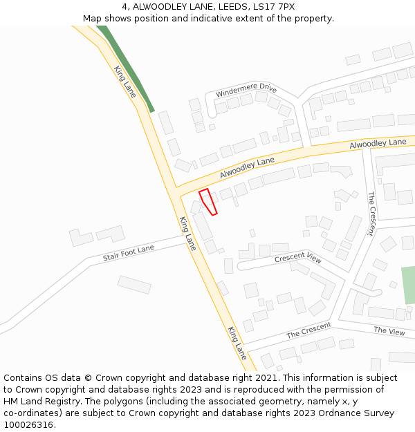 4, ALWOODLEY LANE, LEEDS, LS17 7PX: Location map and indicative extent of plot