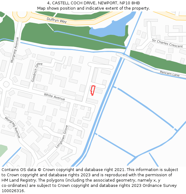 4, CASTELL COCH DRIVE, NEWPORT, NP10 8HB: Location map and indicative extent of plot