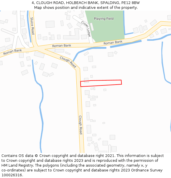 4, CLOUGH ROAD, HOLBEACH BANK, SPALDING, PE12 8BW: Location map and indicative extent of plot