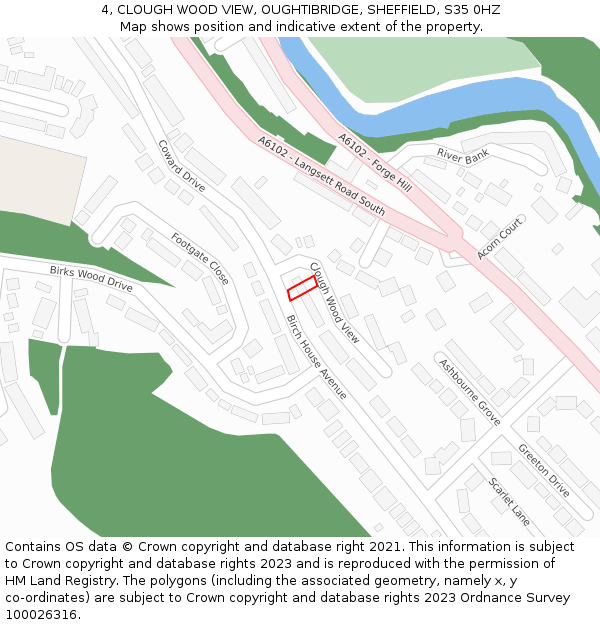 4, CLOUGH WOOD VIEW, OUGHTIBRIDGE, SHEFFIELD, S35 0HZ: Location map and indicative extent of plot