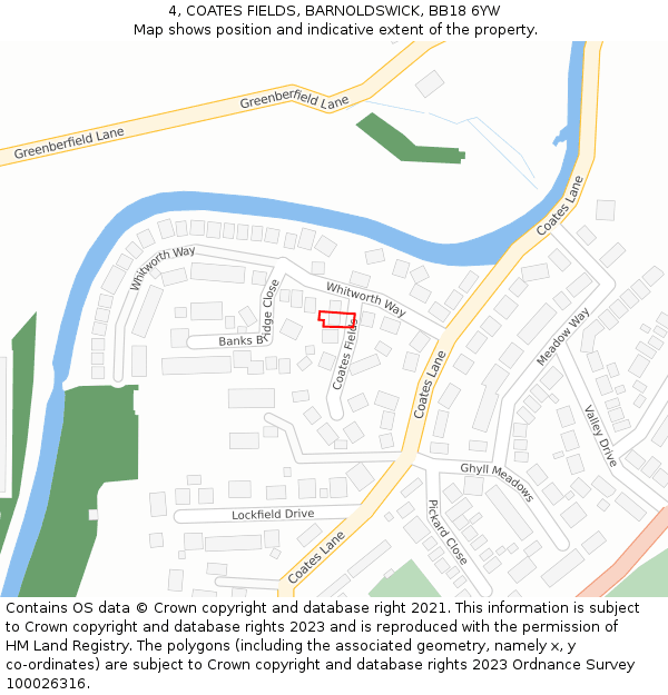 4, COATES FIELDS, BARNOLDSWICK, BB18 6YW: Location map and indicative extent of plot