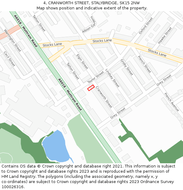 4, CRANWORTH STREET, STALYBRIDGE, SK15 2NW: Location map and indicative extent of plot