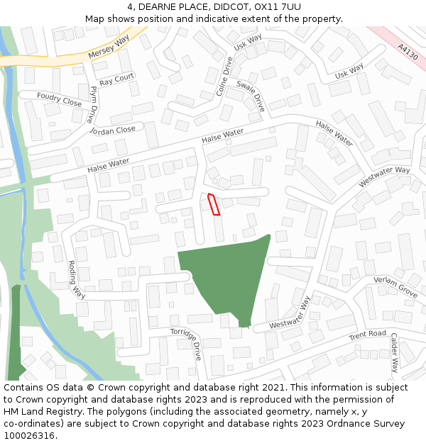 4, DEARNE PLACE, DIDCOT, OX11 7UU: Location map and indicative extent of plot