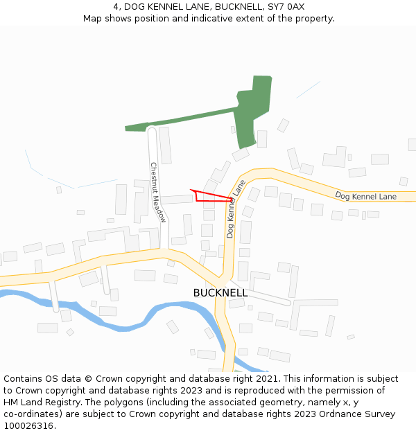 4, DOG KENNEL LANE, BUCKNELL, SY7 0AX: Location map and indicative extent of plot