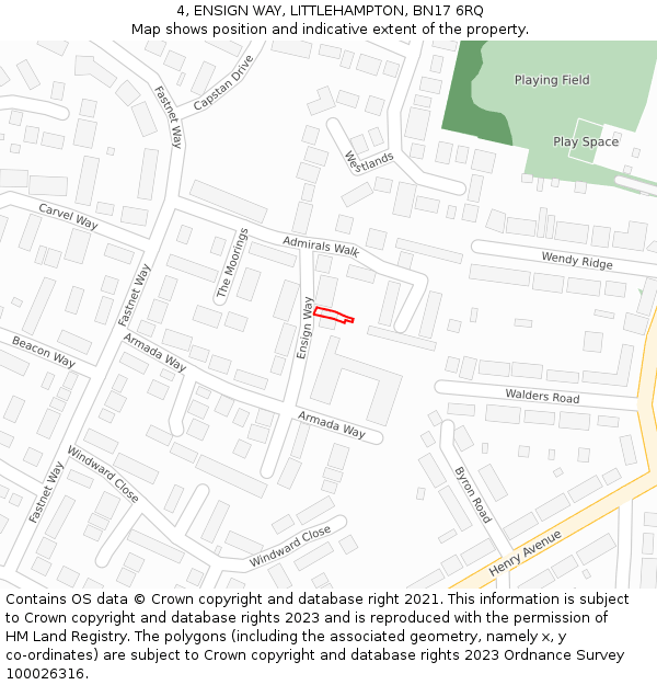 4, ENSIGN WAY, LITTLEHAMPTON, BN17 6RQ: Location map and indicative extent of plot