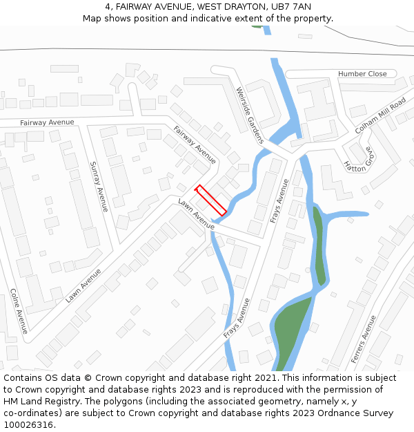 4, FAIRWAY AVENUE, WEST DRAYTON, UB7 7AN: Location map and indicative extent of plot