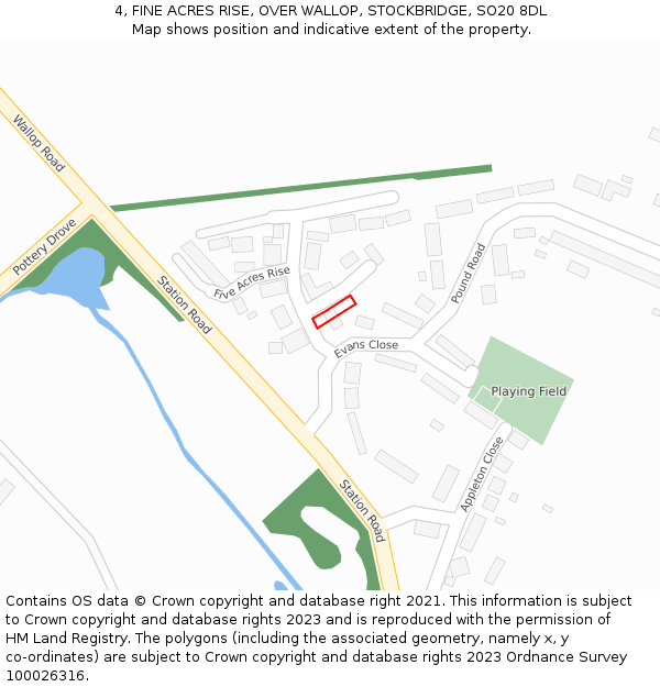 4, FINE ACRES RISE, OVER WALLOP, STOCKBRIDGE, SO20 8DL: Location map and indicative extent of plot