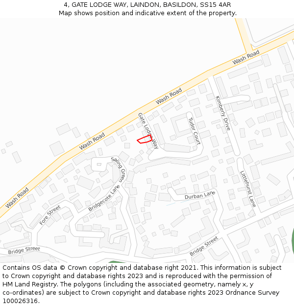 4, GATE LODGE WAY, LAINDON, BASILDON, SS15 4AR: Location map and indicative extent of plot