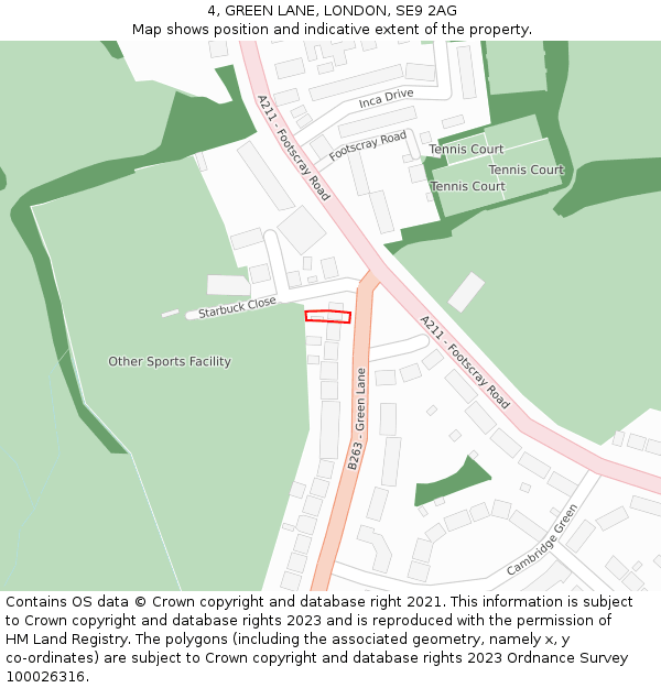 4, GREEN LANE, LONDON, SE9 2AG: Location map and indicative extent of plot