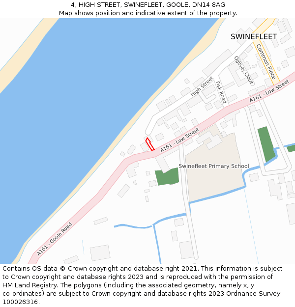 4, HIGH STREET, SWINEFLEET, GOOLE, DN14 8AG: Location map and indicative extent of plot