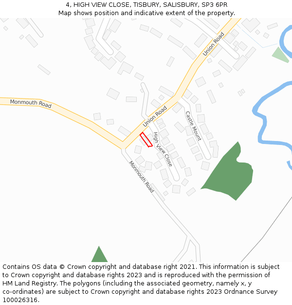 4, HIGH VIEW CLOSE, TISBURY, SALISBURY, SP3 6PR: Location map and indicative extent of plot